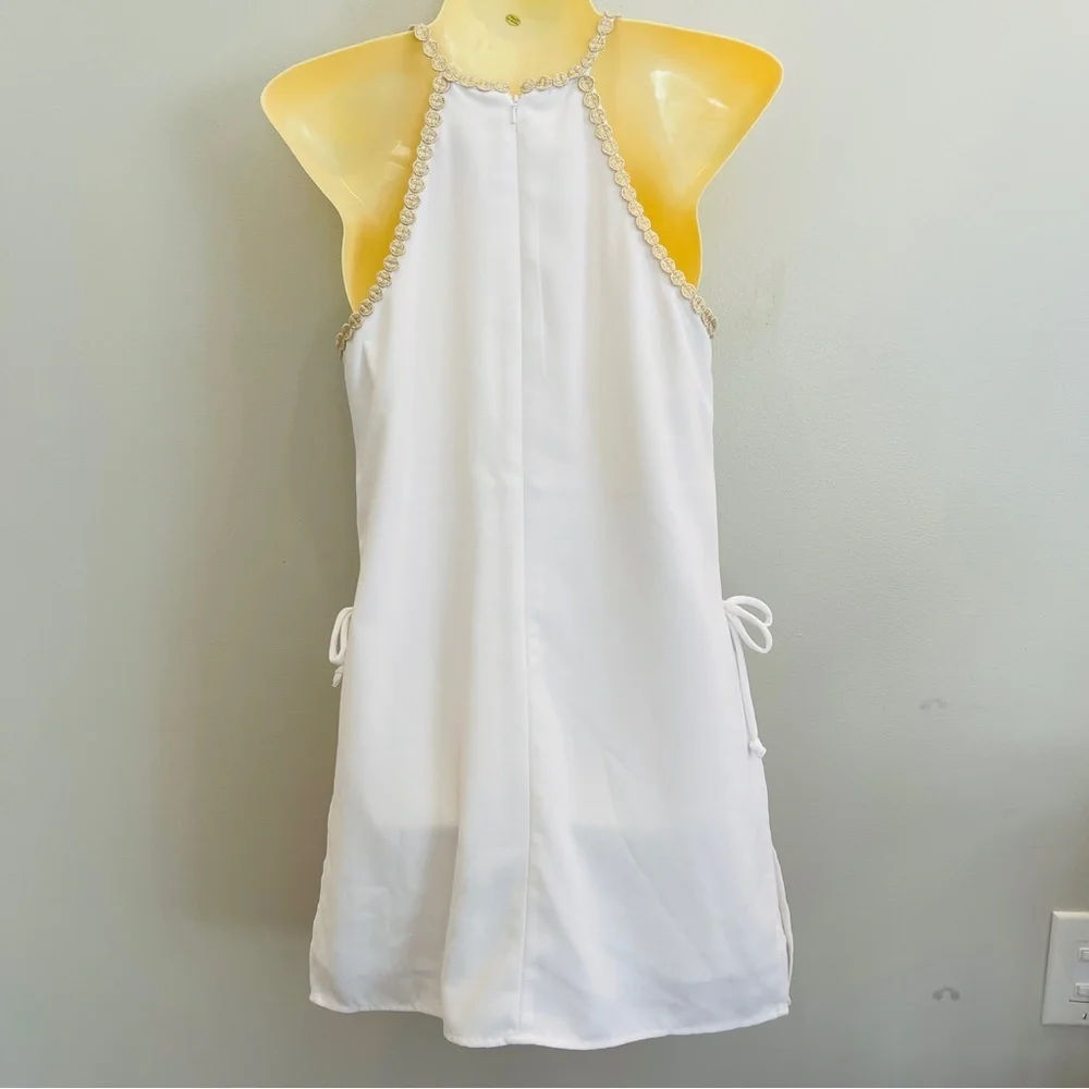 Lilly Pulitzer Pearl Romper in the color Resort White and Gold Women’s Size 0